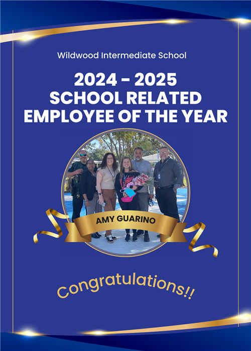 Congratulations to the School Related Employee of the year.  Amy Guarino